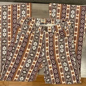 Citizens of Humanity Amelia brown and cream flare leg pants size 28